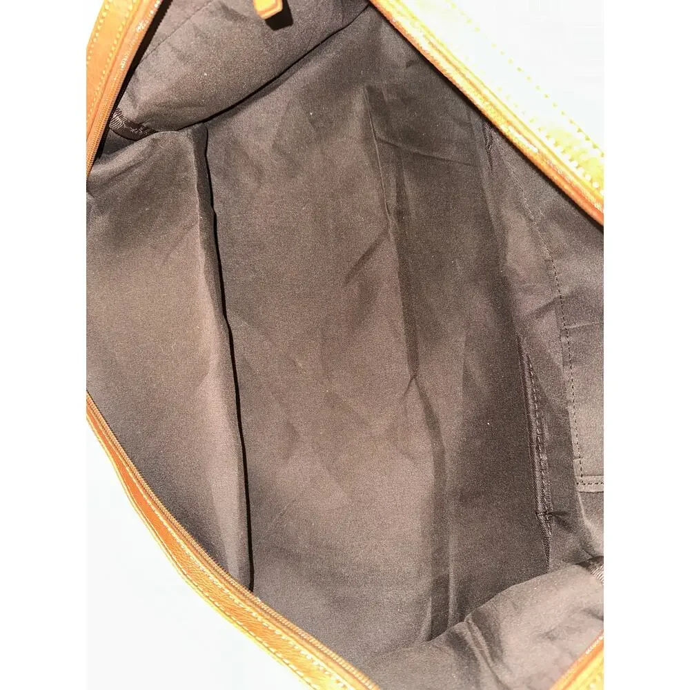 Cream Canvas Weekender Bag Faux Leather Trim Travel